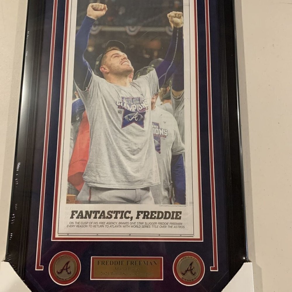 Braves 2021 World Series champions Atlanta Journal Constitution Newspaper Framed